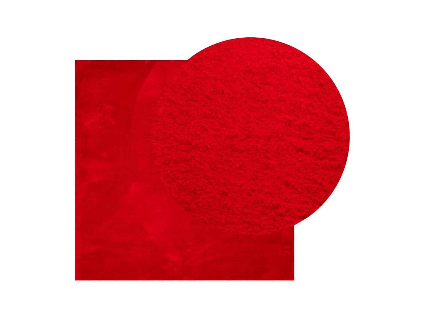 Alfombra HUARTE de pelo corto suave y lavable roja 160x160 cm