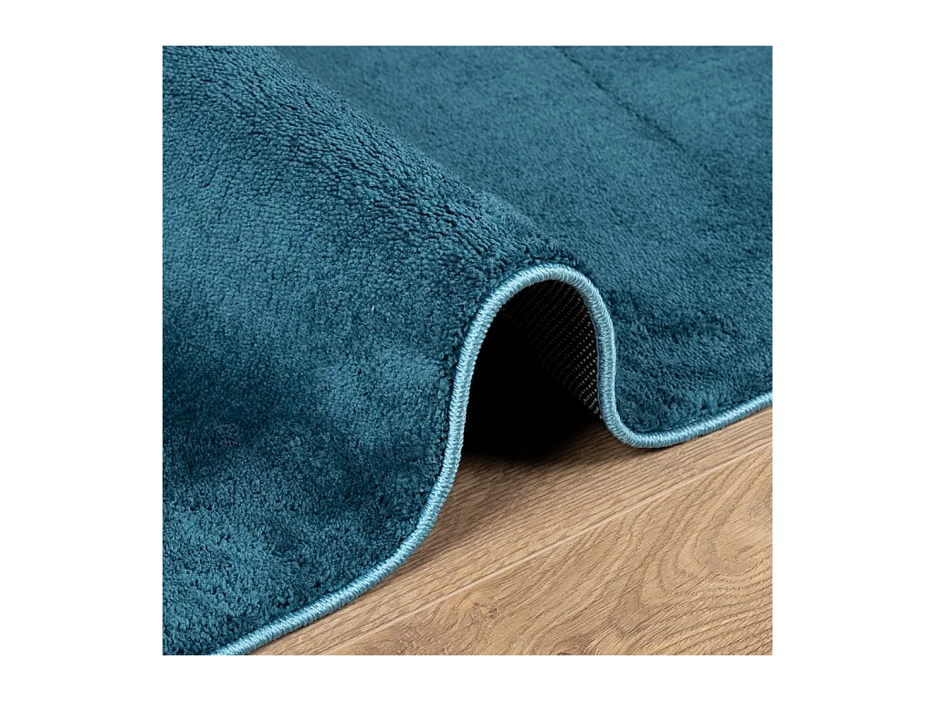 Tapis OVIEDO à poils courts turquoise 140x200 cm