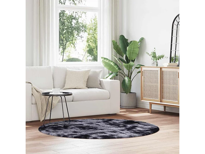 Tapis Shaggy à poils longs NAVARRA gris foncé 160x160 cm