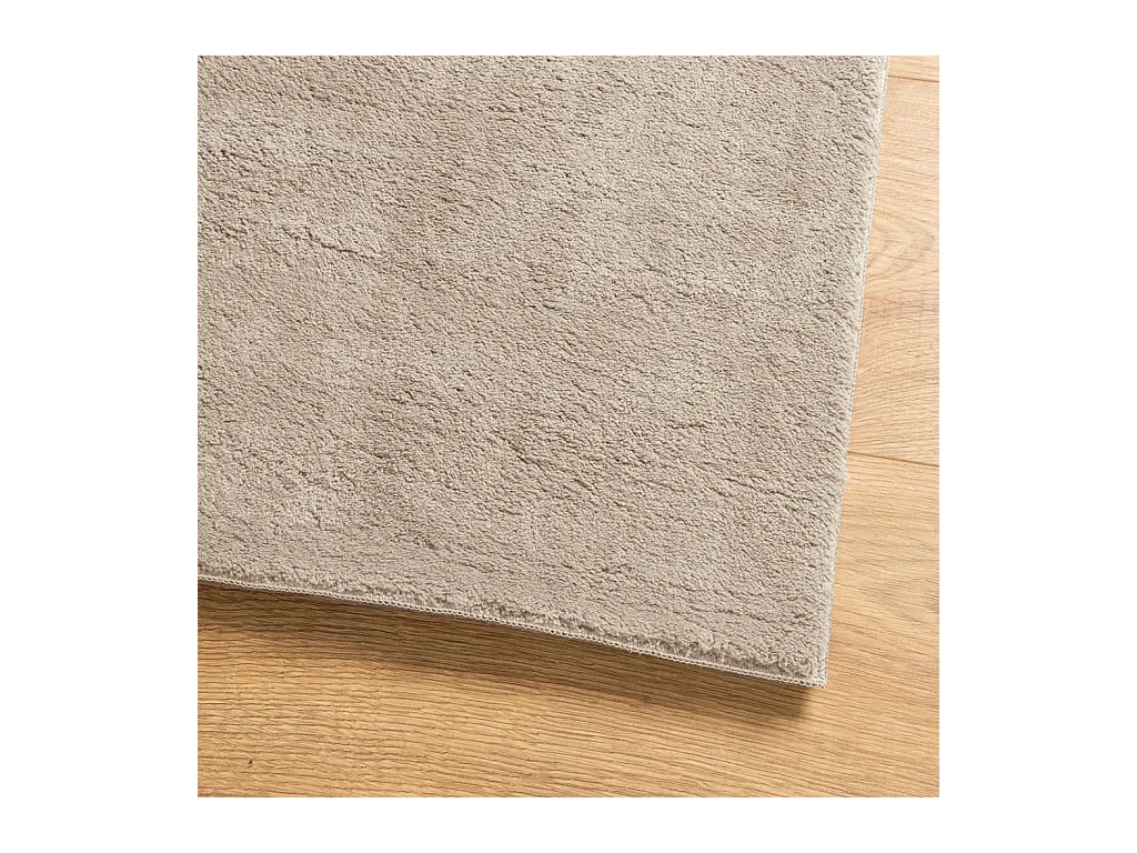 Tapis HUARTE à poils courts doux et lavable sable 120x120 cm