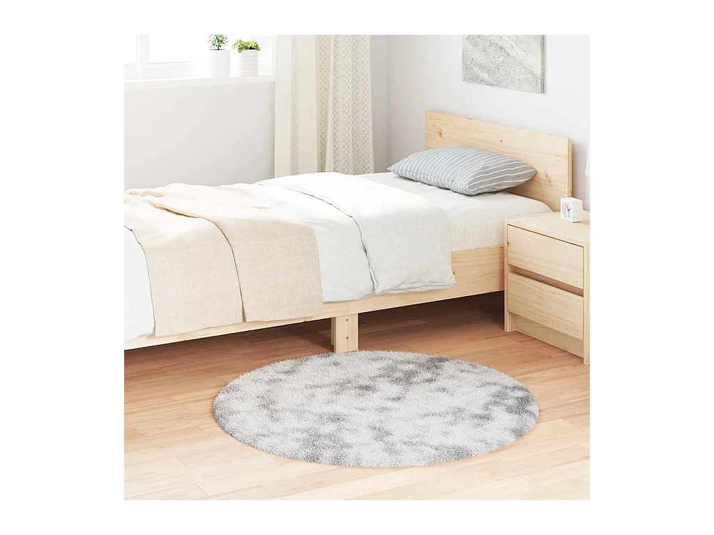 NAVARRA Shaggy Rug Zilvergrijs 100x100 cm