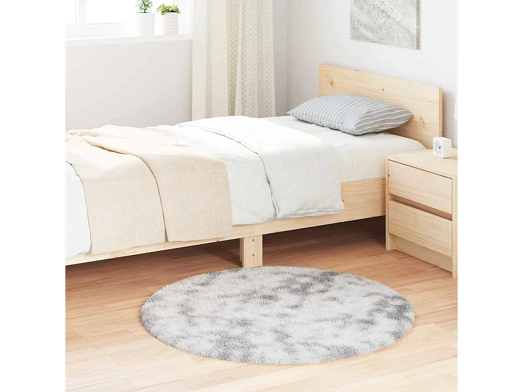 Tappeto NAVARRA Shaggy Grigio Argento 100x100 cm