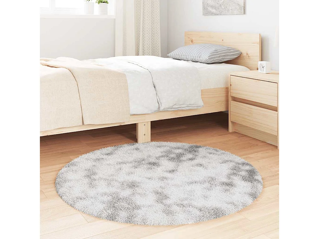 Tappeto NAVARRA Shaggy Grigio Argento 100x100 cm