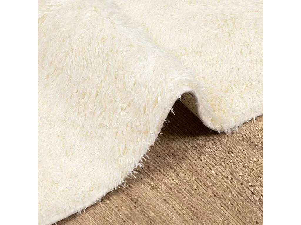 Tappeto shaggy a pelo lungo NAVARRA crema 200x200 cm poliestere
