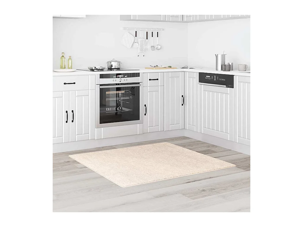 Tapis Crème 120 x 120 cm Polypropylène