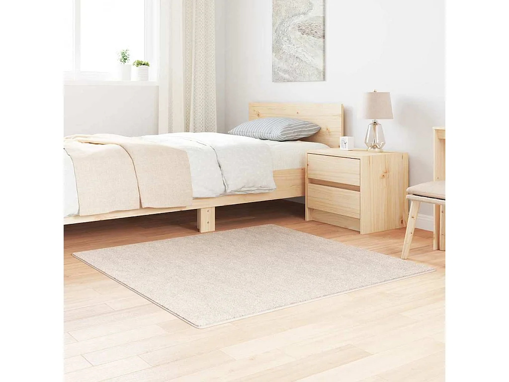 Tapis Crème 120 x 120 cm Polypropylène