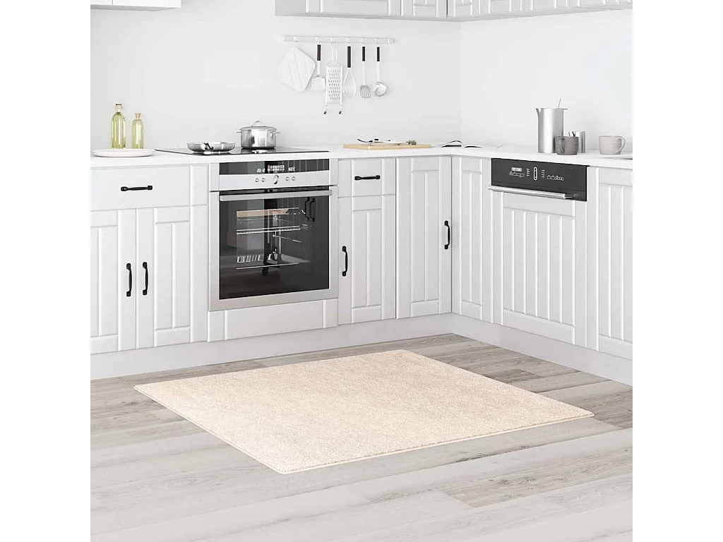 Tapis Crème 120 x 120 cm Polypropylène