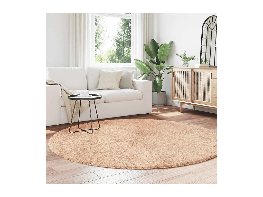 Tapis Shaggy à poils longs NAVARRA beige 200x200 cm polyester