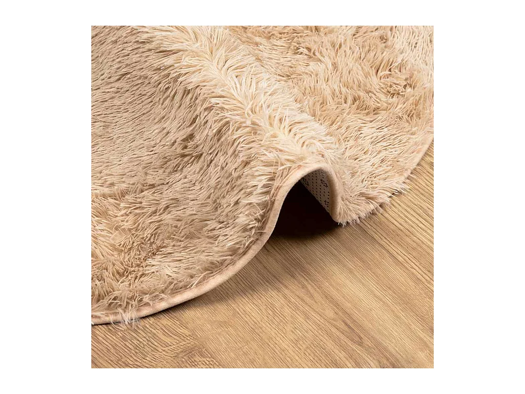 Tapis Shaggy à poils longs NAVARRA beige 200x200 cm polyester