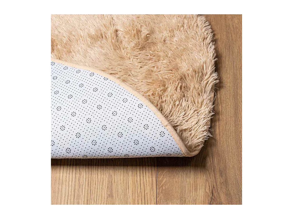 Tapis Shaggy à poils longs NAVARRA beige 200x200 cm polyester