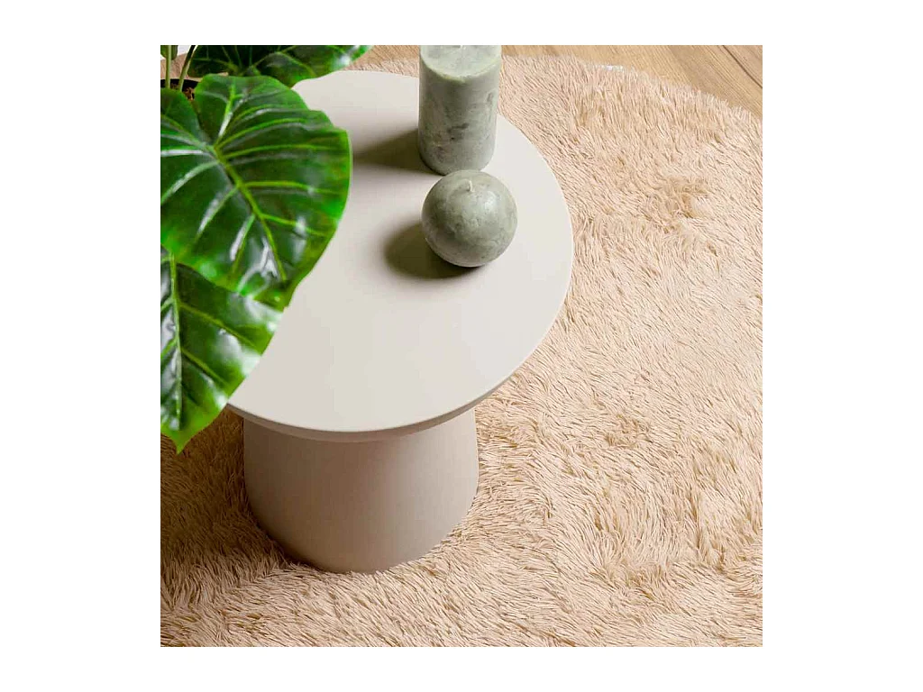 Shaggy vloerkleed met lange haren NAVARRA beige 200x200 cm polyester