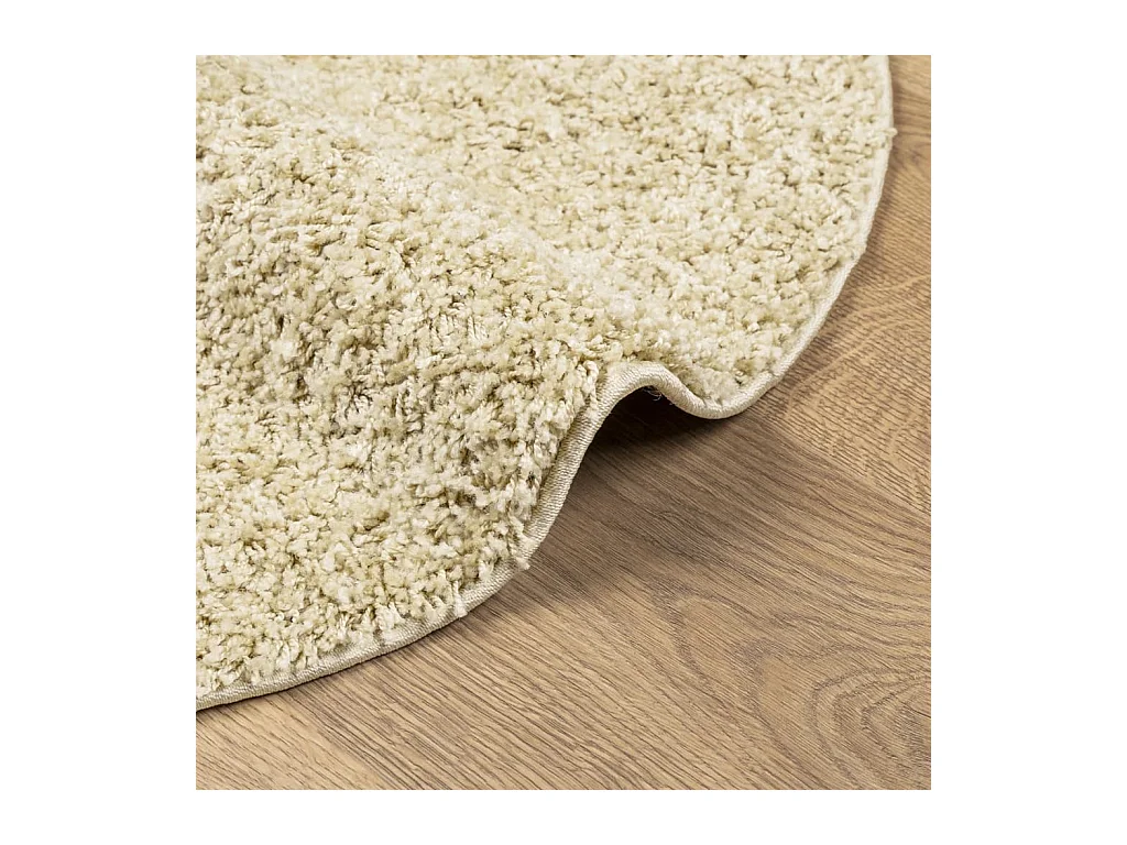 Tapis shaggy PAMPLONA poils longs moderne doré Ø 160 cm