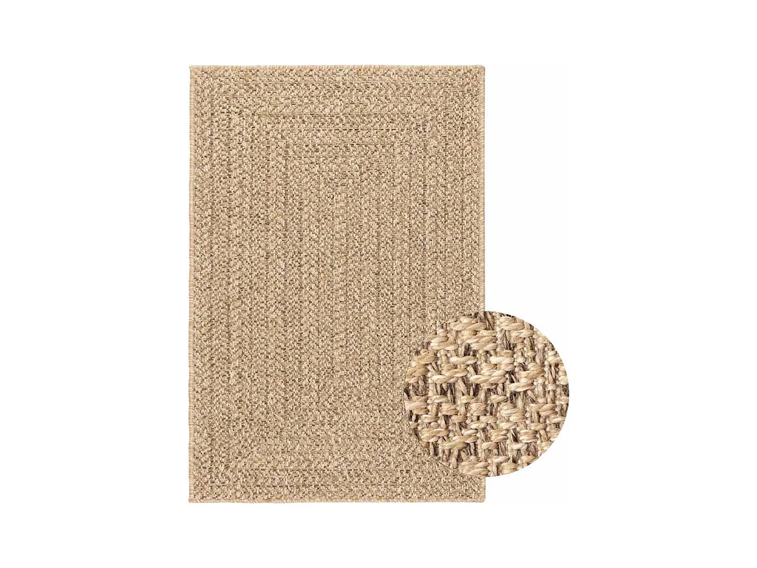 Tapis ZIZUR beige 100x200 cm aspect de jute intérieur extérieur