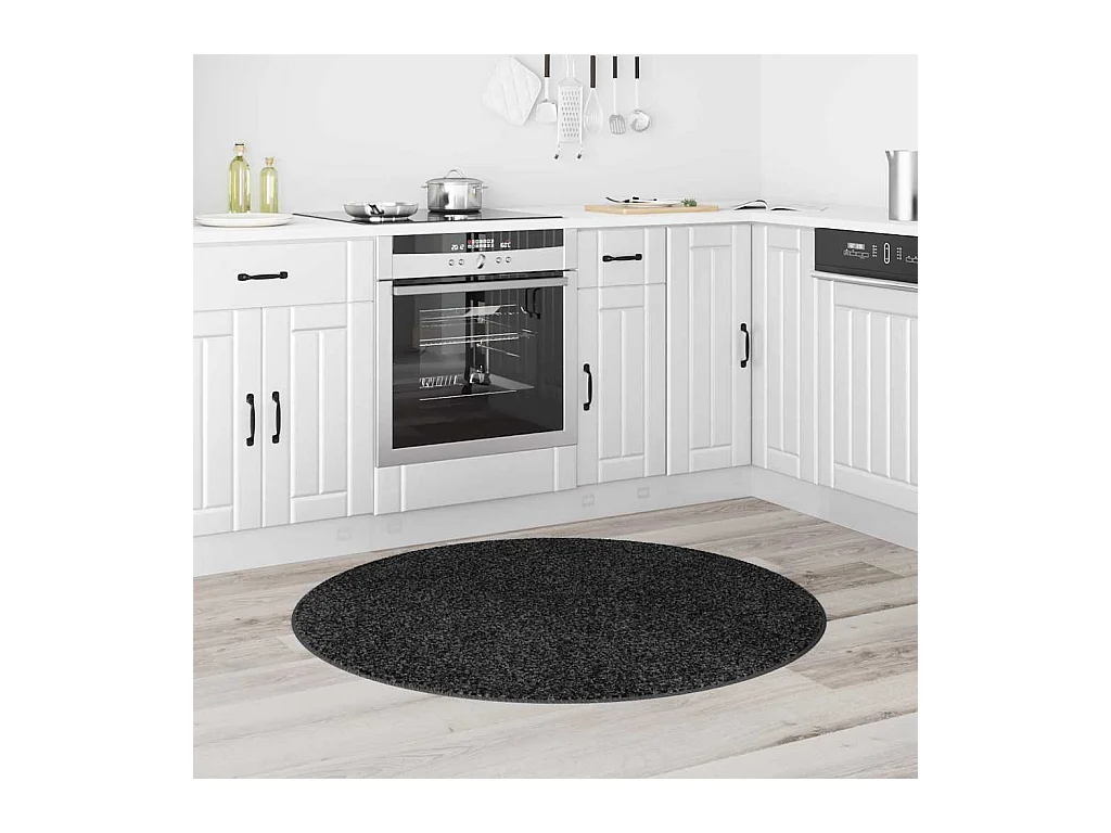 Alfombra gris oscuro 120 x 120 cm Polipropileno