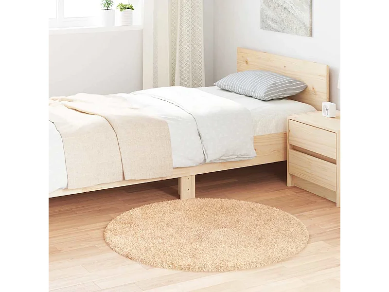 Shaggy vloerkleed met lange pool NAVARRA beige 100x100 cm polyester