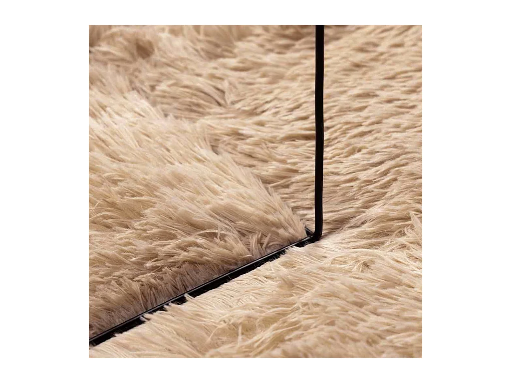 Shaggy vloerkleed met lange pool NAVARRA beige 100x100 cm polyester