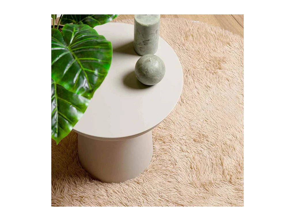 Shaggy vloerkleed met lange pool NAVARRA beige 100x100 cm polyester