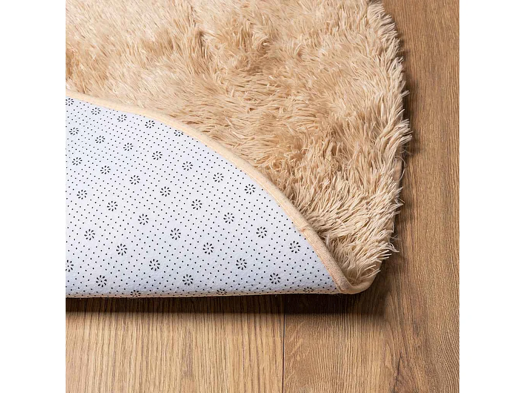 Tappeto shaggy a pelo lungo NAVARRA beige 100x100 cm poliestere