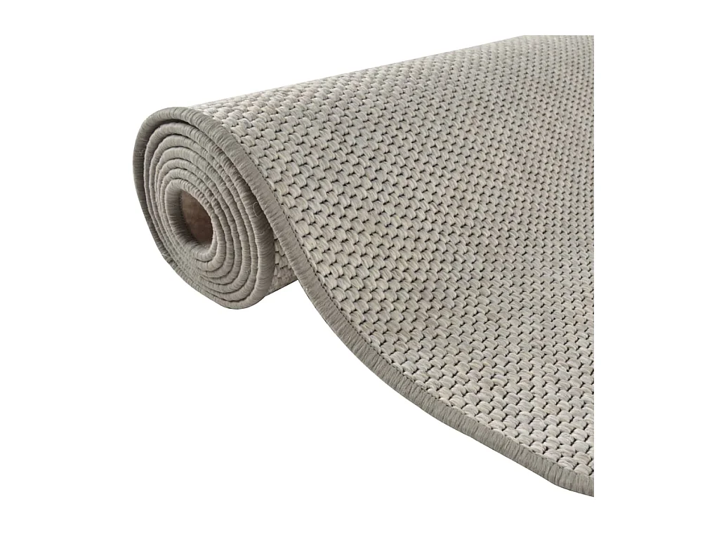 Tapis de couloir aspect sisal taupe 50x200 cm