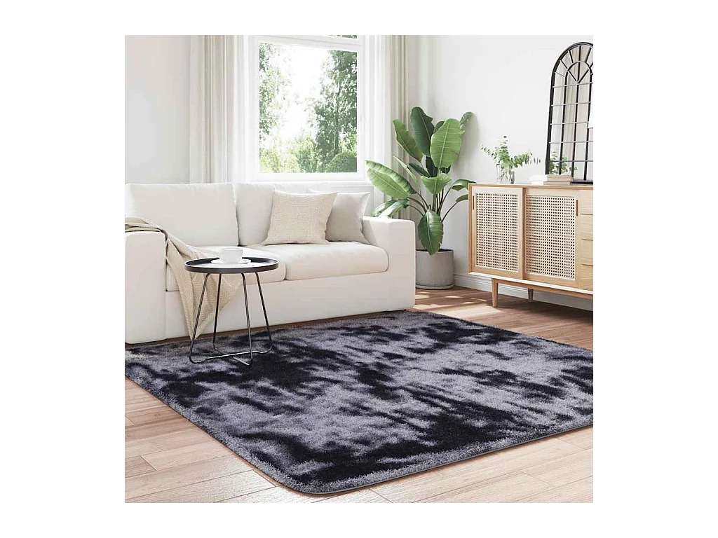 Shaggy vloerkleed met lange pool NAVARRA donkergrijs 200x200 cm