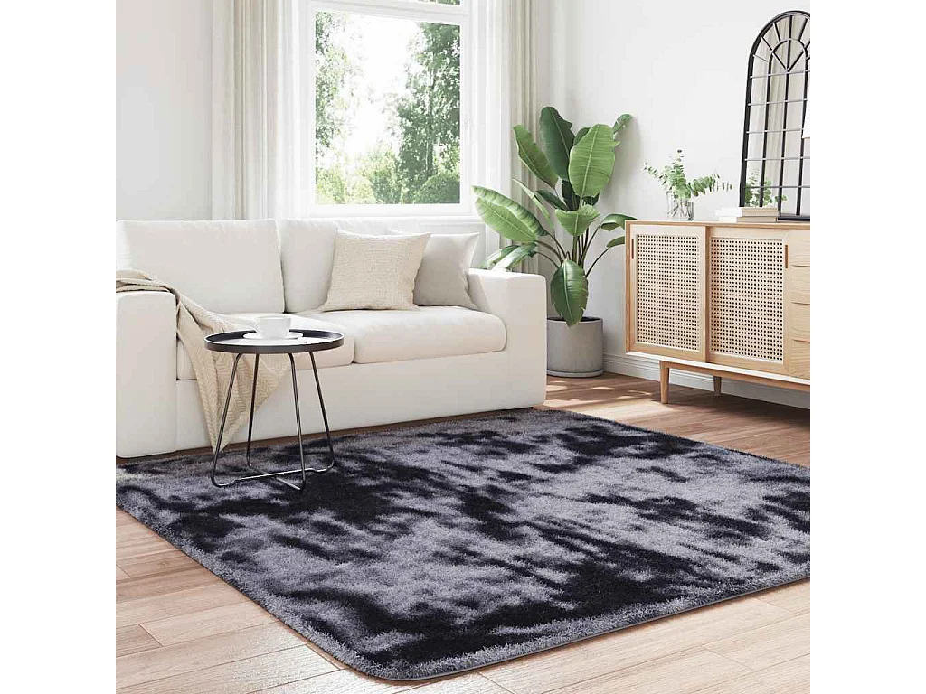 Alfombra de pelo largo NAVARRA gris oscuro 200x200 cm