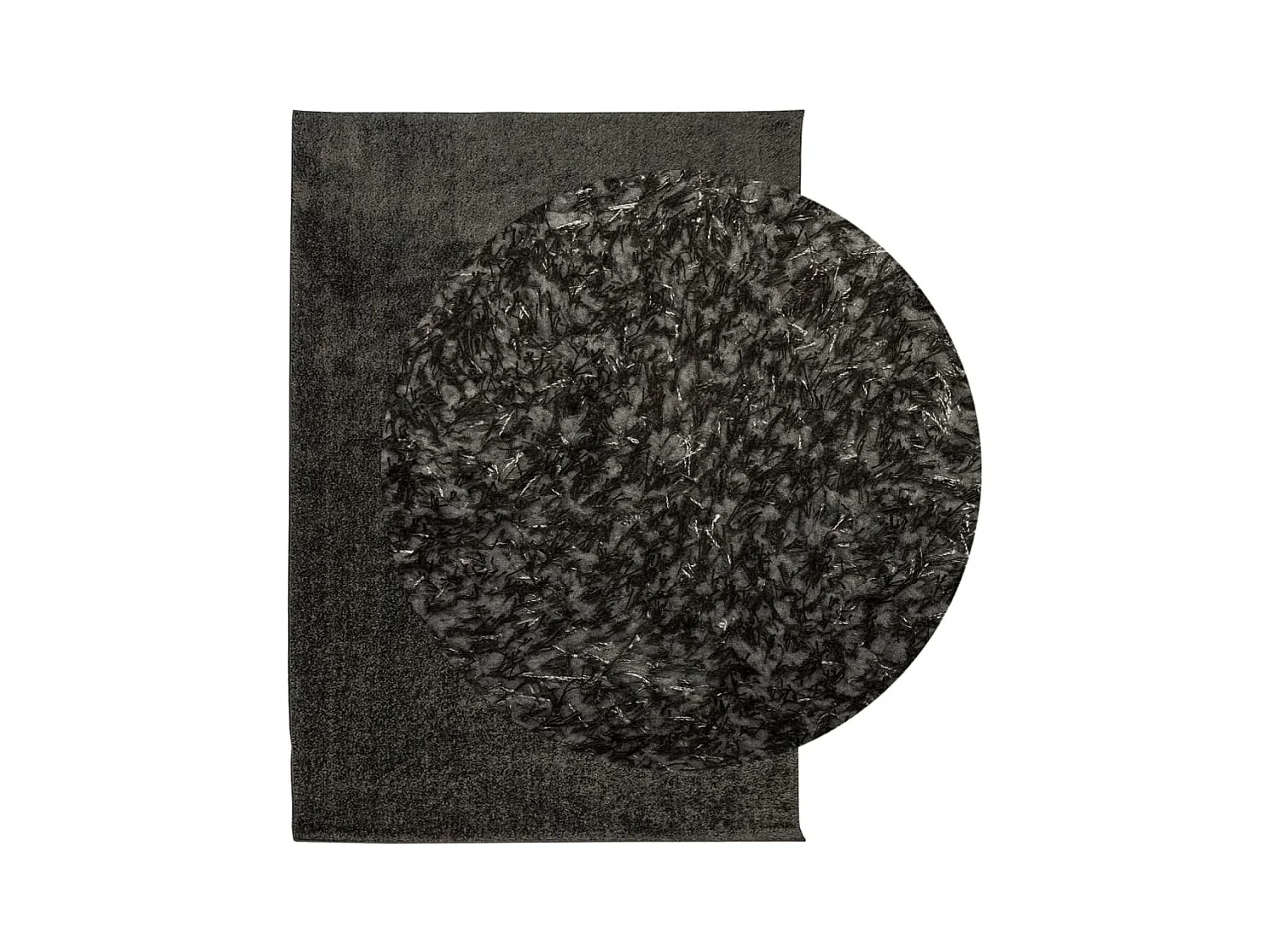 Alfombra ISTAN de pelo largo, aspecto antracita brillante, 140x200 cm