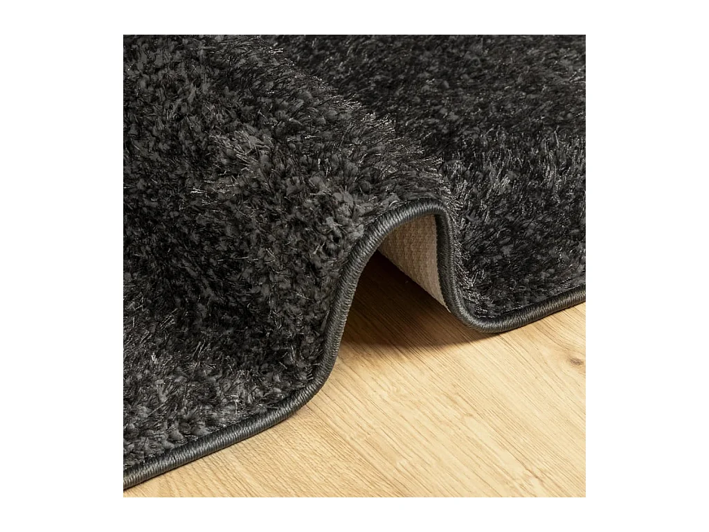 ISTAN vloerkleed met lange pool, glanzende antracietlook, 140x200 cm