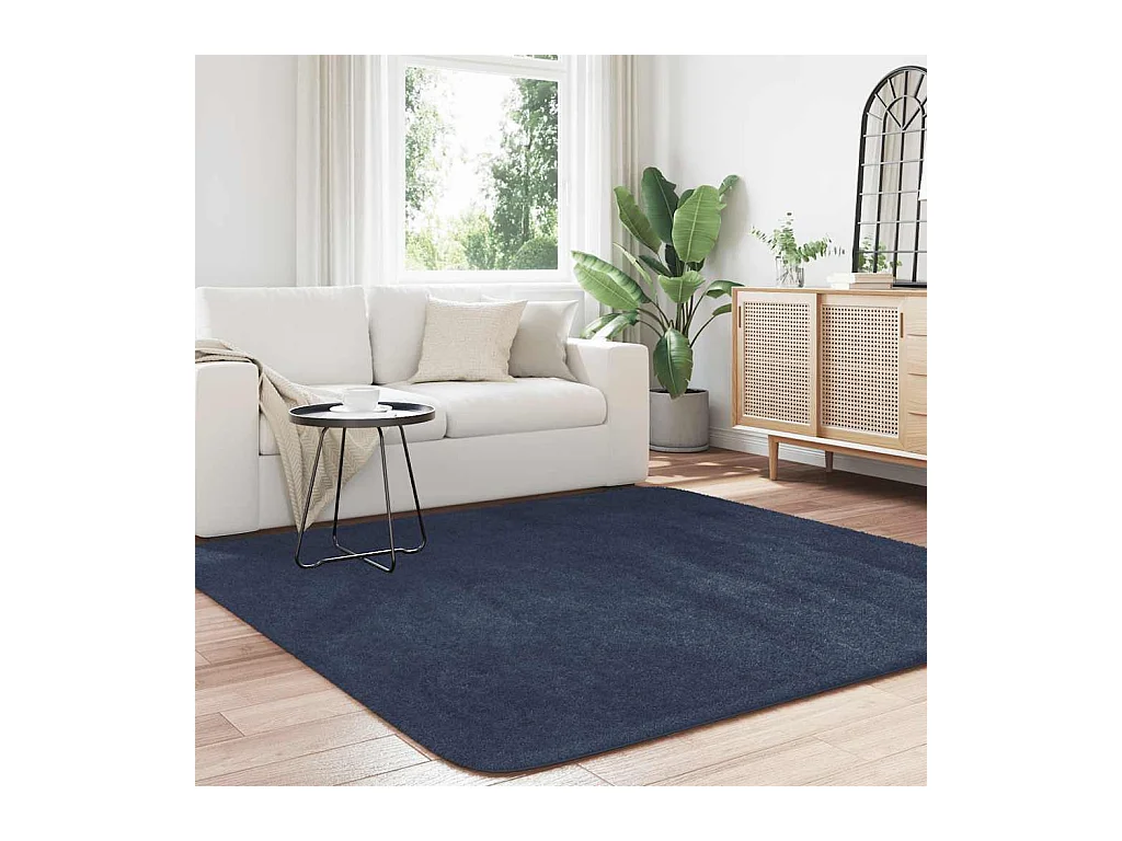 Tappeto shaggy a pelo lungo blu navy NAVARRA 200x200 cm