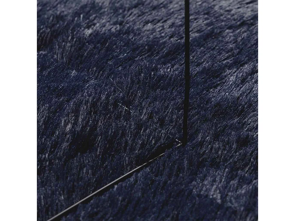 Tapis shaggy à poils longs NAVARRA bleu marine 200x200 cm