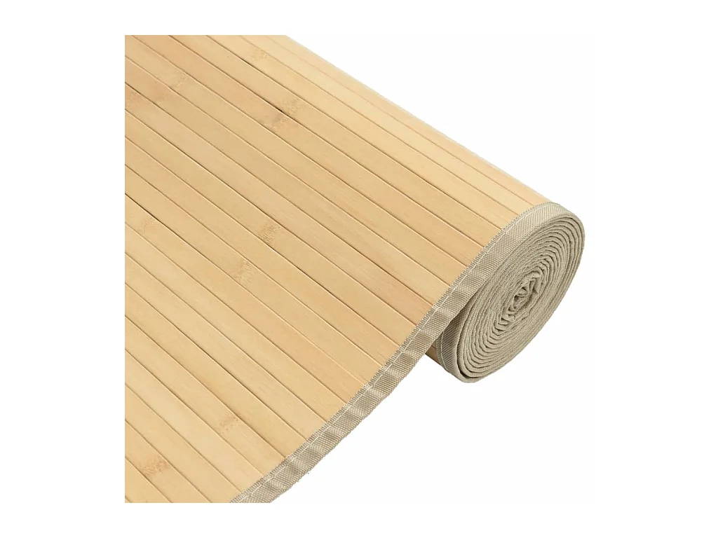 Tapis rectangulaire naturel clair 80x300 cm bambou