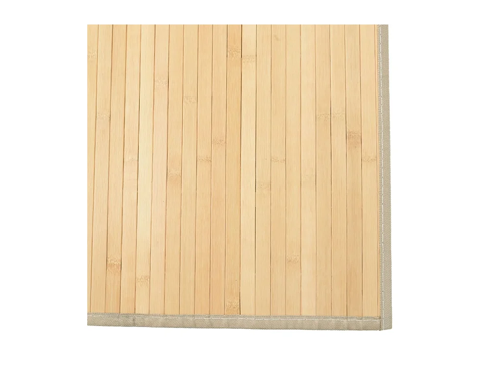 Tapis rectangulaire naturel clair 80x300 cm bambou