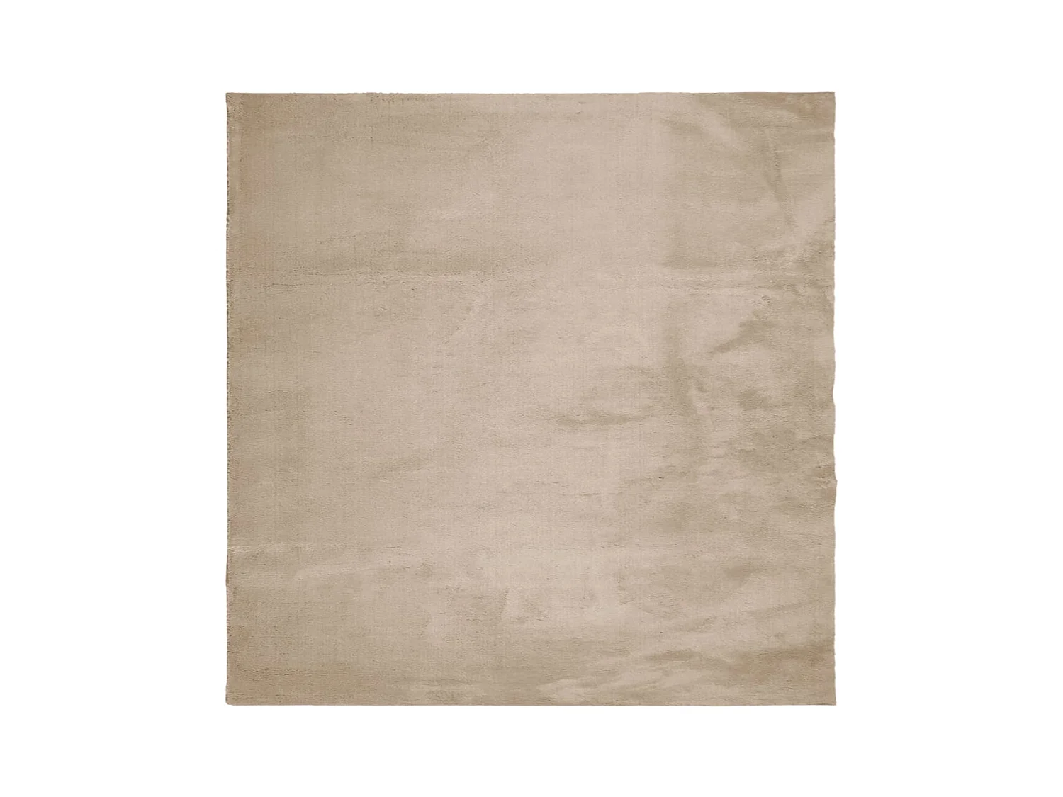 Alfombra HUARTE de pelo corto suave y lavable, color arena, 160x160 cm