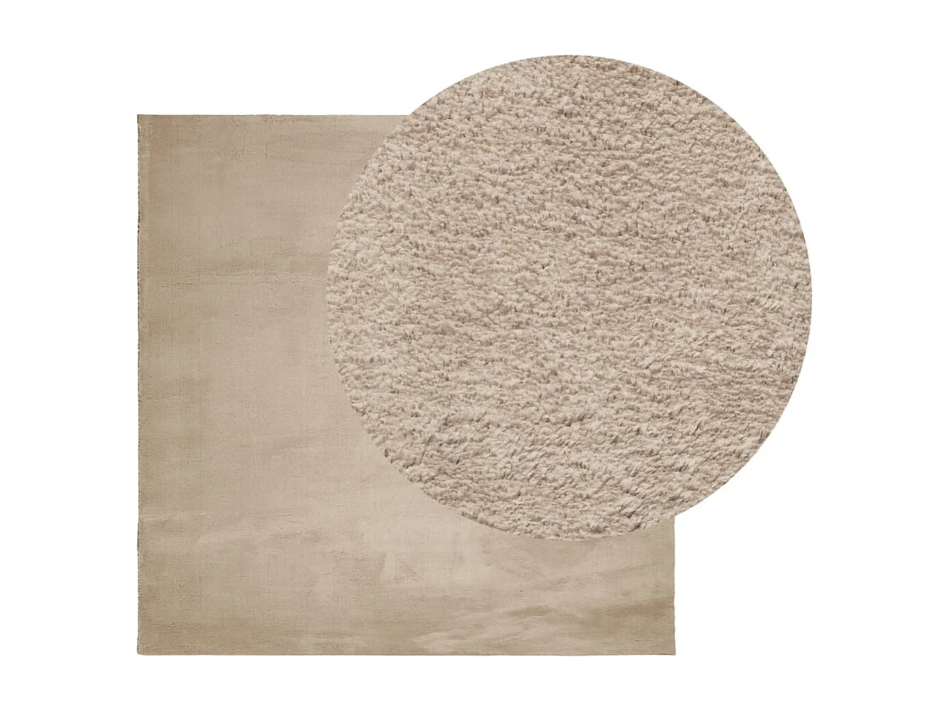 Tappeto HUARTE a pelo corto morbido e lavabile, sabbia, 160x160 cm