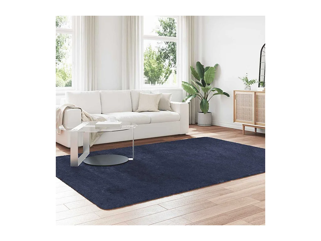NAVARRA marineblauw langpolig shaggy vloerkleed 200x290 cm