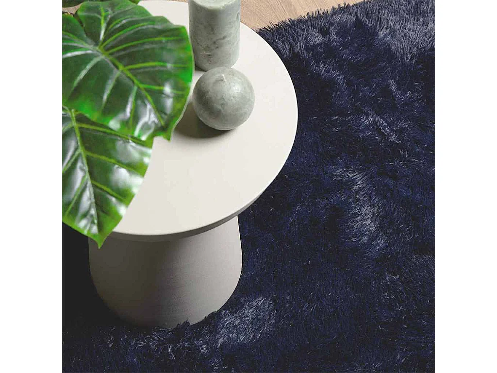 Tapis shaggy à poils longs NAVARRA bleu marine 200x290 cm