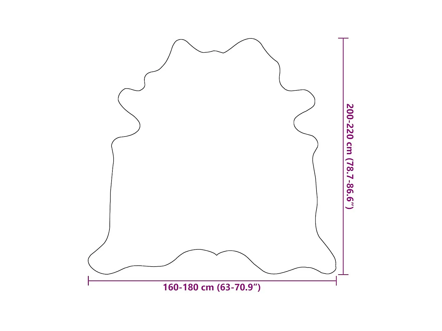 Echt koeienhuidkleed bruin en wit 180x220 cm