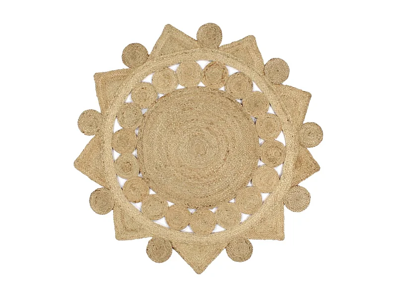 Tapis fait à la main Jute tressée 120 cm