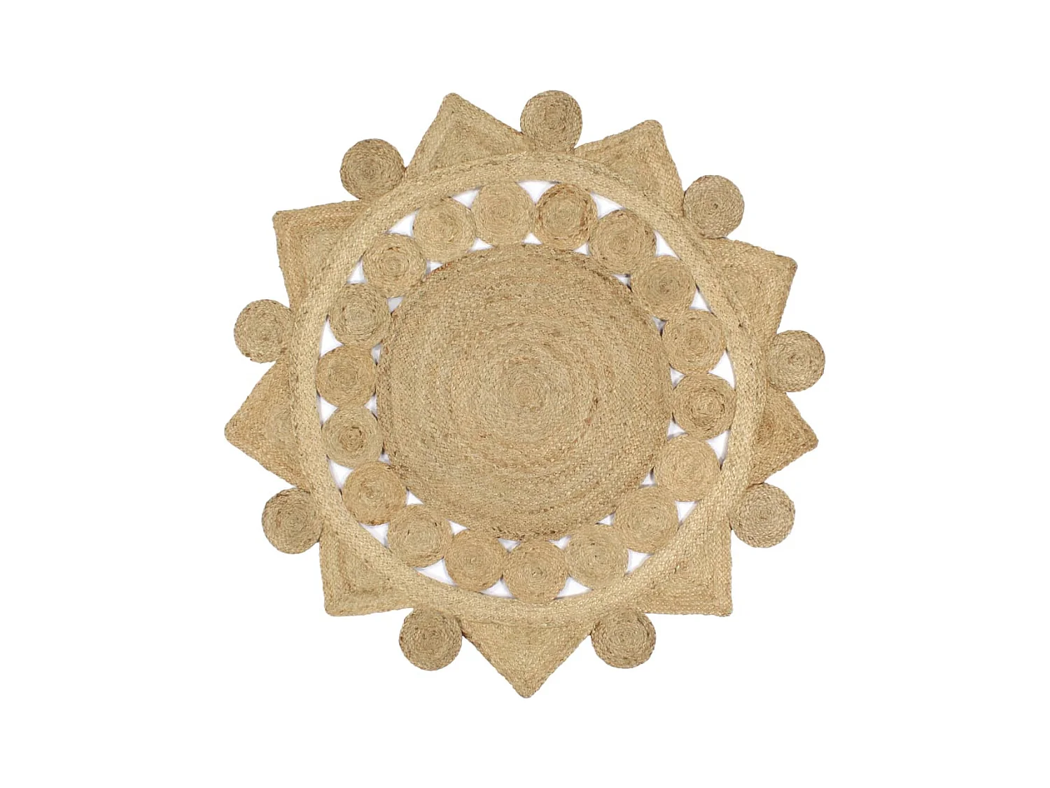 Tapis fait à la main Jute tressée 120 cm