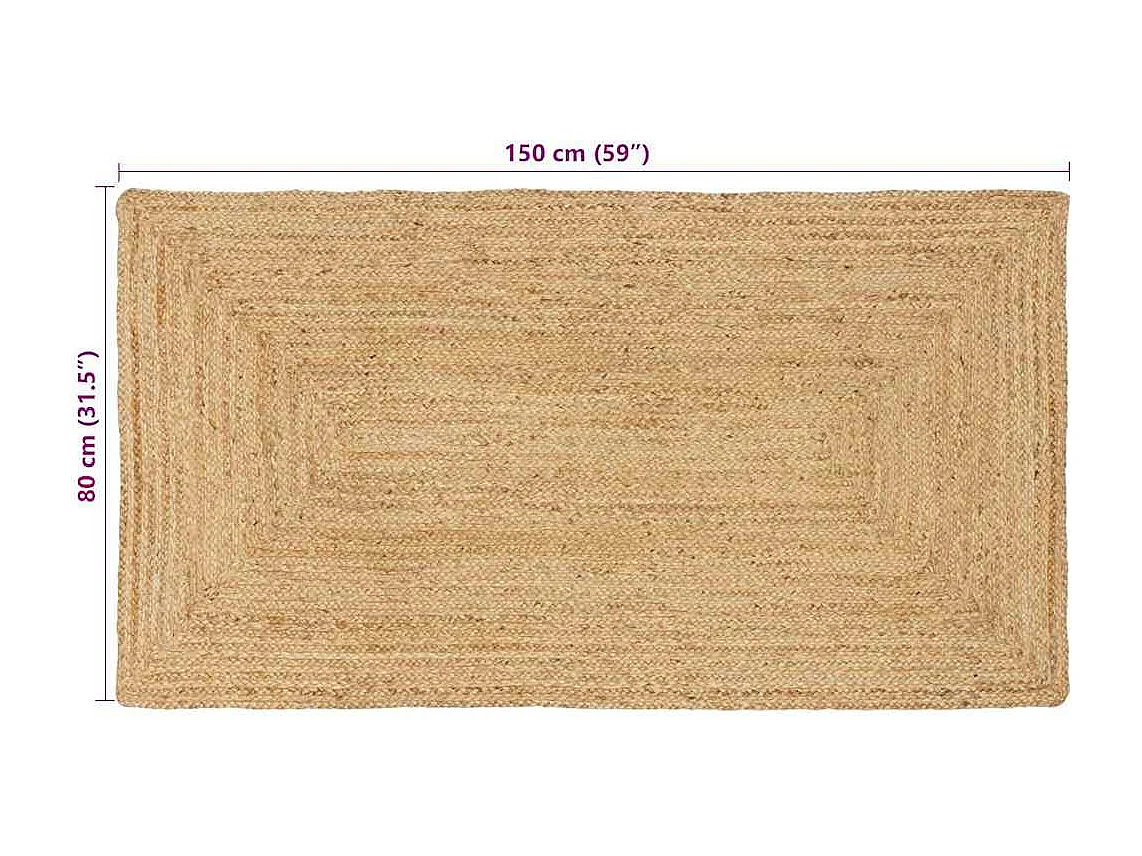Tapis Beige 80 x 150 cm Jute