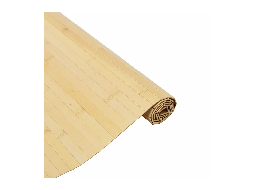 Tappeto rettangolare in bambù naturale chiaro 80x200 cm