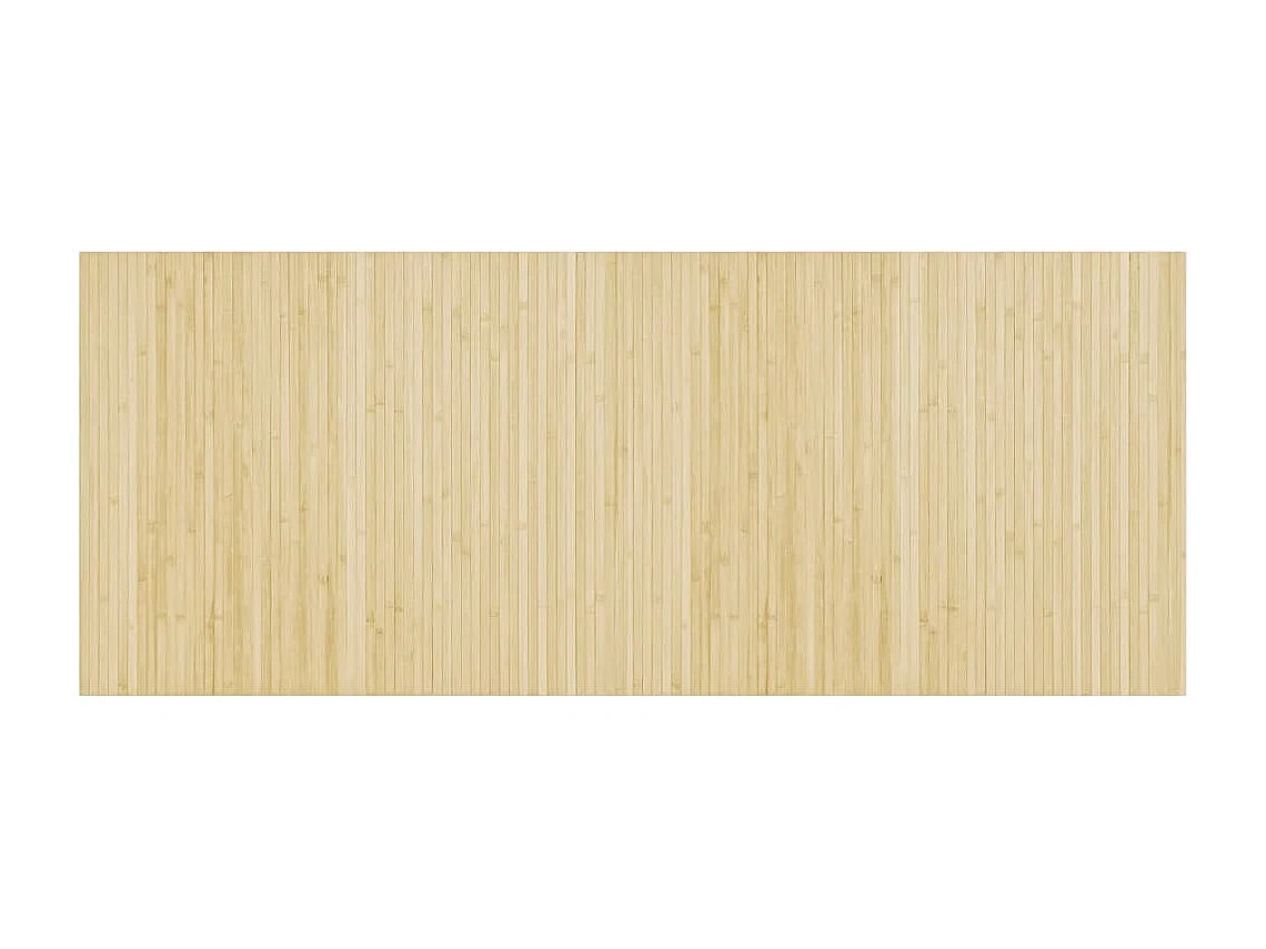 Alfombra rectangular de bambú natural claro 80x200 cm