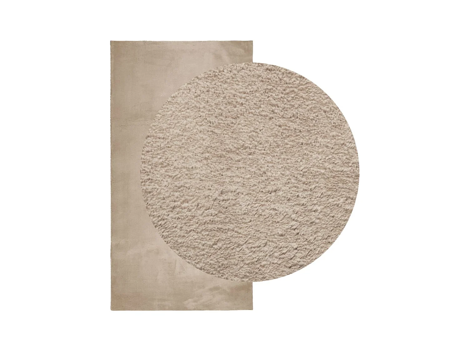 Tapis HUARTE à poils courts doux et lavable sable 80x150 cm