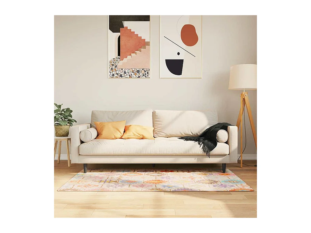 Tapis lavable multicolore 80x150 cm antidérapant