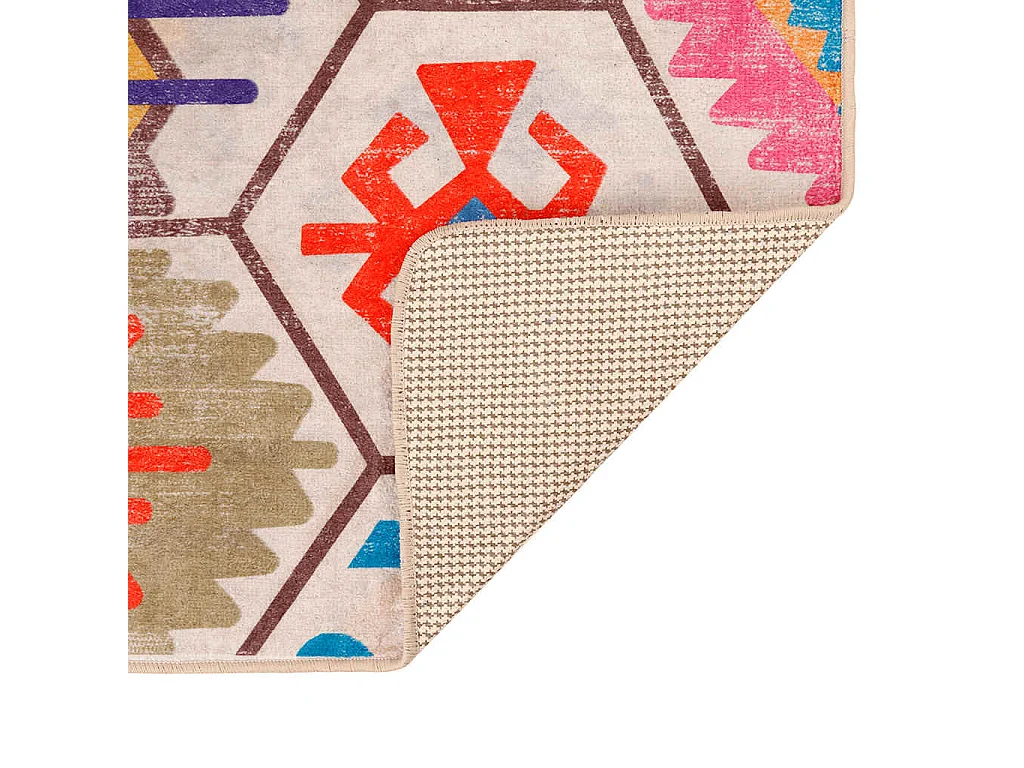 Tapis lavable multicolore 80x150 cm antidérapant