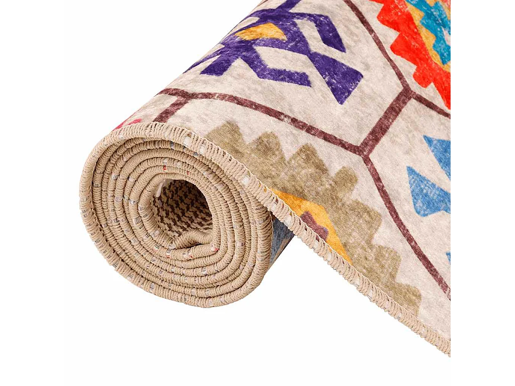 Tapis lavable multicolore 80x150 cm antidérapant