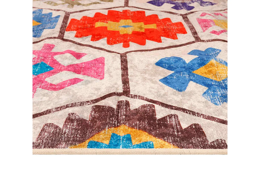 Tapis lavable multicolore 80x150 cm antidérapant