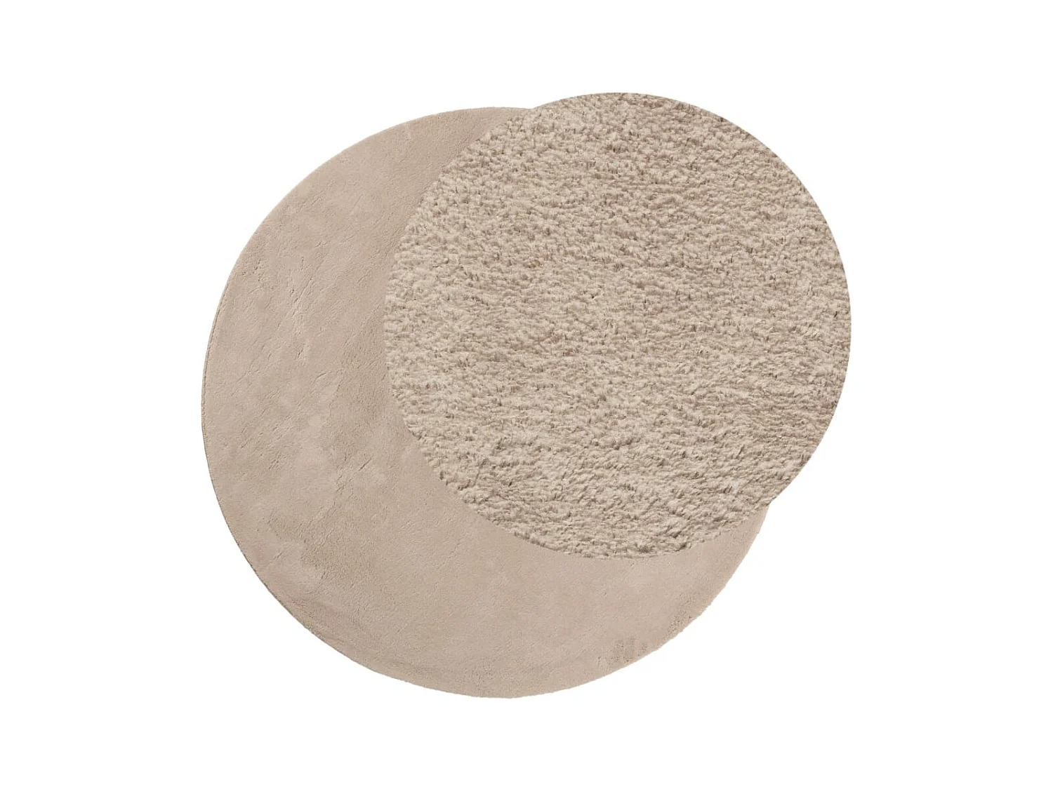 Tapis HUARTE à poils courts doux et lavable sable Ø 160 cm