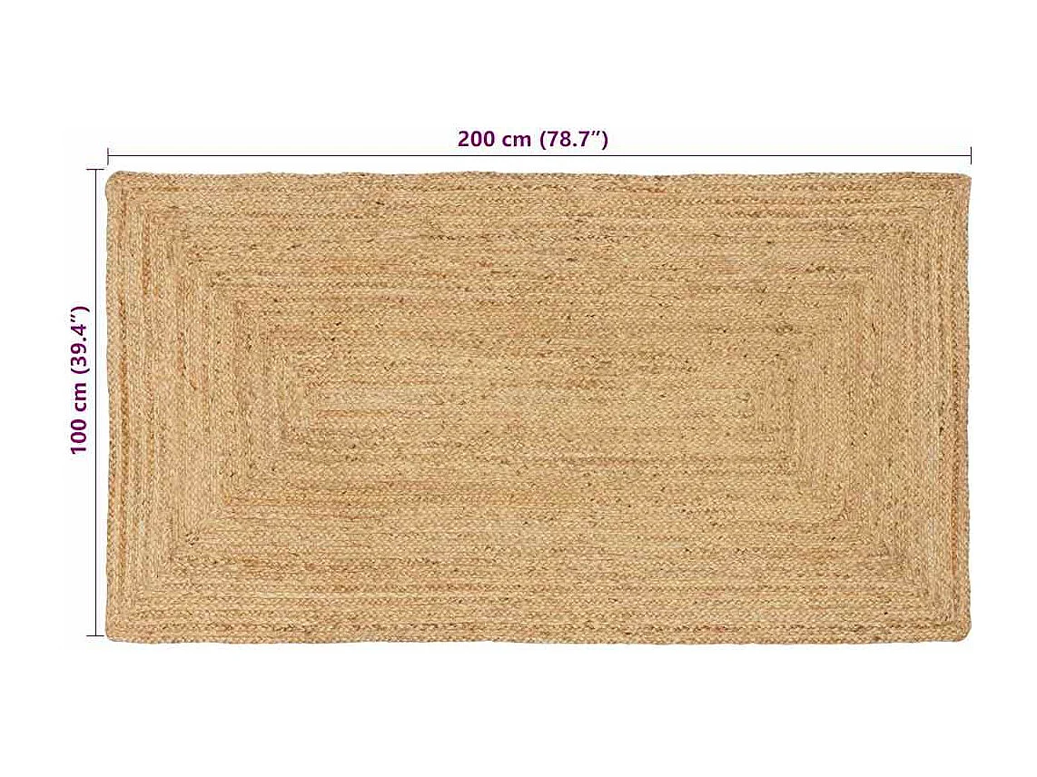 Tappeto beige 100 x 200 cm in juta