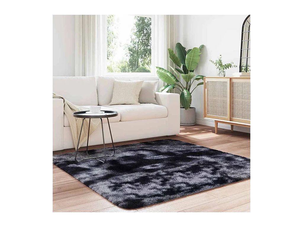 NAVARRA Shaggy Vloerkleed Donkergrijs 160x160 cm