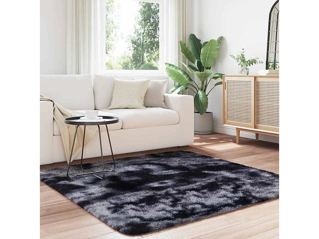 Alfombra peluda NAVARRA gris oscuro 160x160 cm